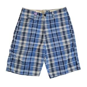 American Eagle Outfitters Shorts Men Size 32 Plaid Multi-Color Blue Plaid